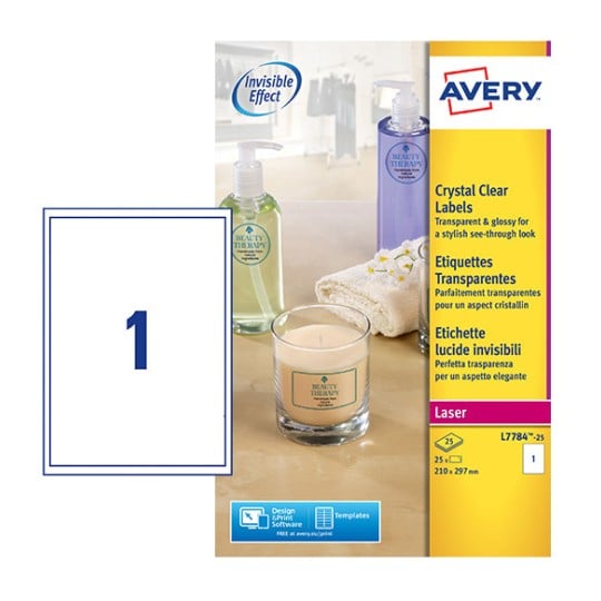Crystal Clear labels L7784-25