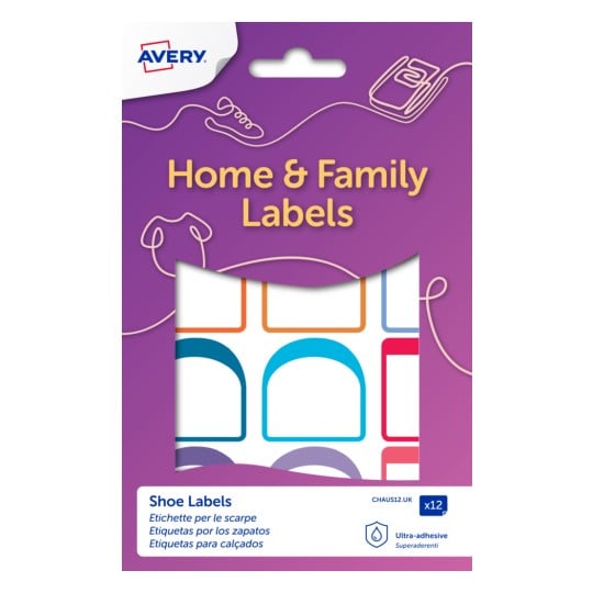 12 Shoe Name Labels - 2 formats  CHAUS12.UK