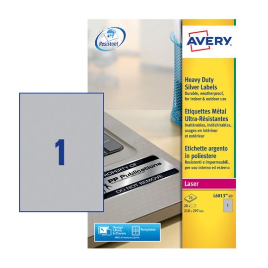 Resistant labels L6013-20 Content: 20 Labels / 20 Sheet