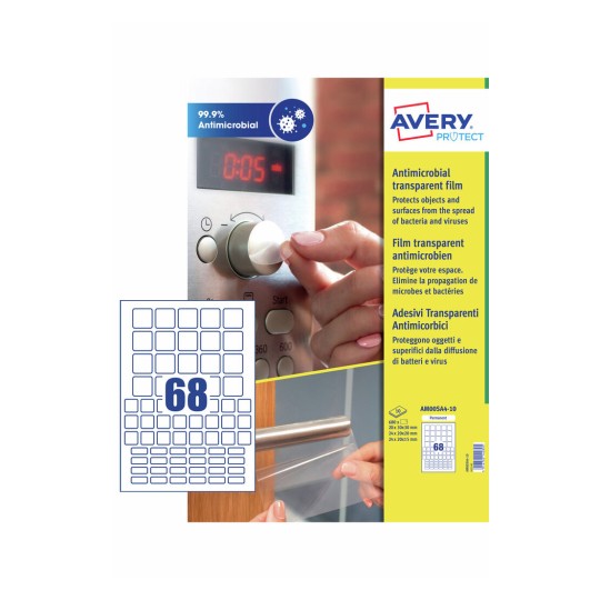 Antimicrobial-Coated Stickers A4 - Mixed Squares AM00SA4-10 Content: 680 Labels / 10 Sheets