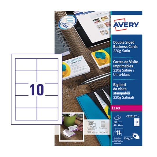 Business Cards C32016-25 Content: 250 Cards / 25 Sheet