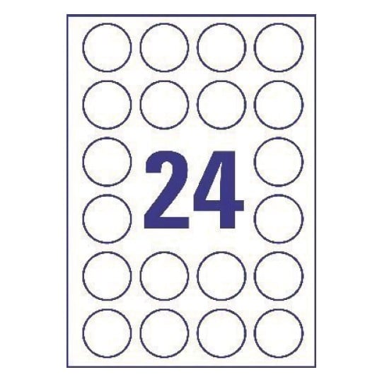Round Crystal Clear labels L7780-25 40 mm