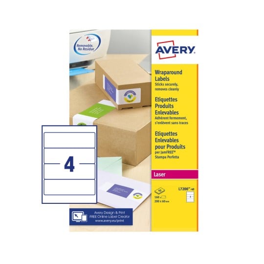 Wraparound Labels L7200-40 Content: 160 Labels / 40 Labels