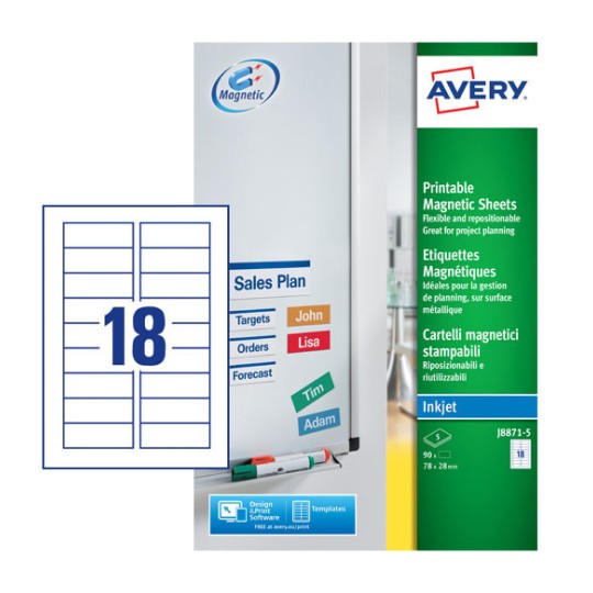 Magnetic Signs J8871-5 Content: 90 Labels / 5 Sheet