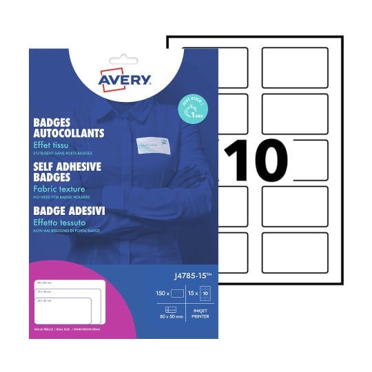 Self Adhesive Name Badges J4785-15 Content: 150 Labels / 15 Sheet