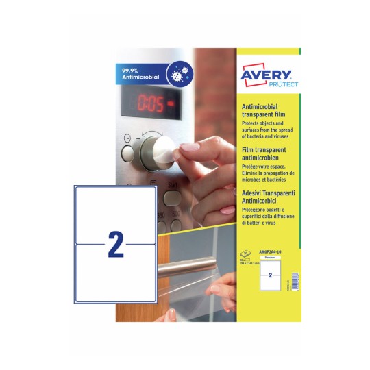 Antimicrobial-Coated Film A4 Labels AM0P2A4-10 Content: 20 Labels / 10 Sheets