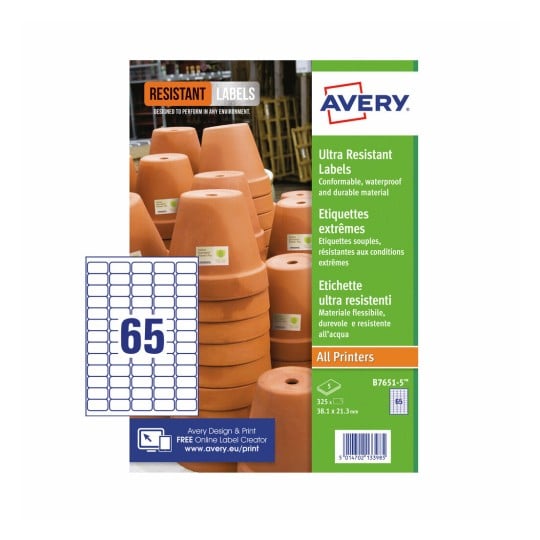 Ultra Resistant Labels B7651-5