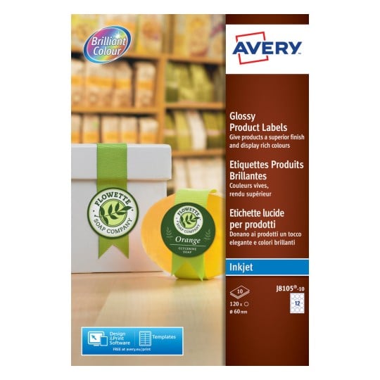 Round Glossy labels J8105-10
