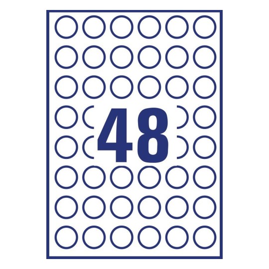 Removable Round Labels L4850REV-25 25 mm