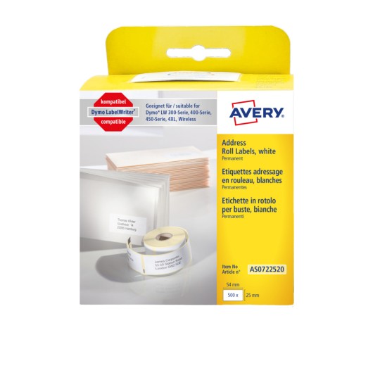 Avery Address Roll Labels  AS0722520