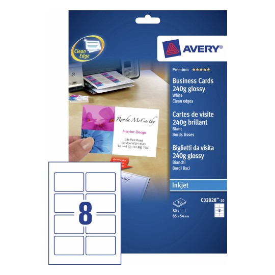 Business Cards C32028-10 Content: 80 Cards / 10 Sheet
