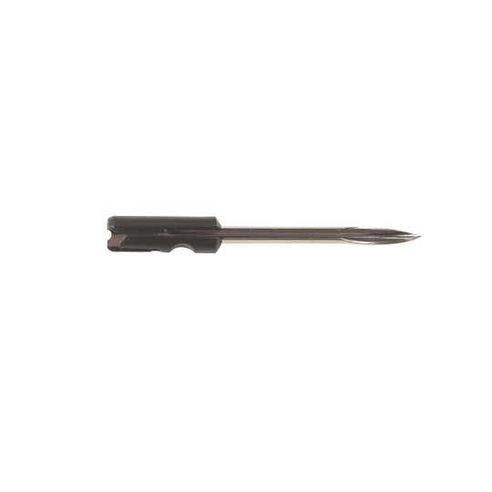 The image shows a metal needle or probe with a black handle, typically used for various applications such as sewing or medical procedures.
