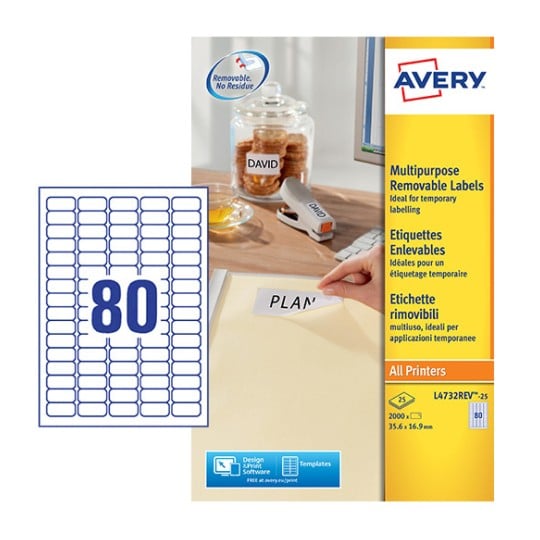 Mini Multipurpose Labels L4732REV-25 Content: 2000 Labels / 25 Sheet