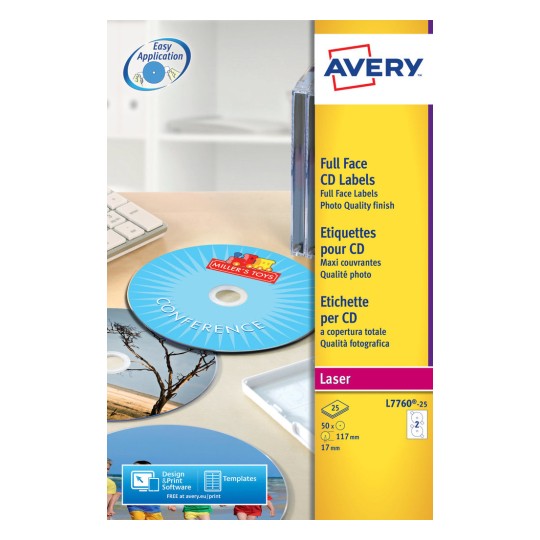 CD Labels, L7760, 25 sheets L7760-25