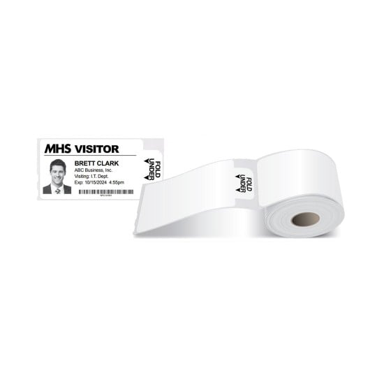Roll of Self-Adhesive Visitor Badges with Expiring Tabs 4851E-THR