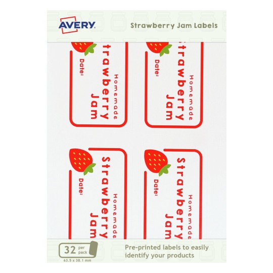 Strawberry Jam Jar Labels ASJL01