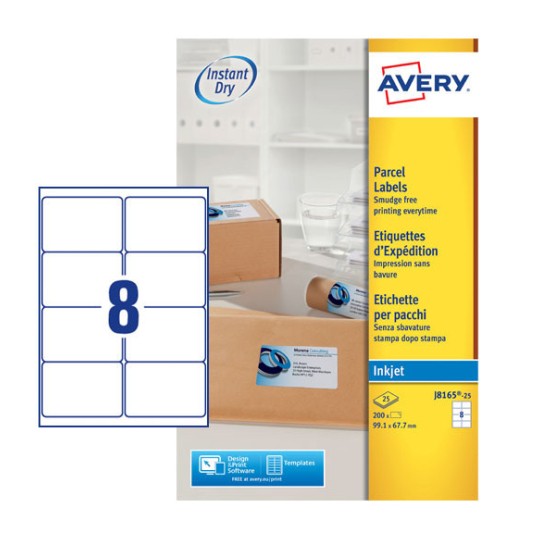Avery l7165 parcel labels template