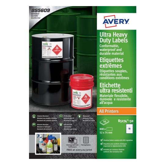 Ultra Resistant Labels B5274-50