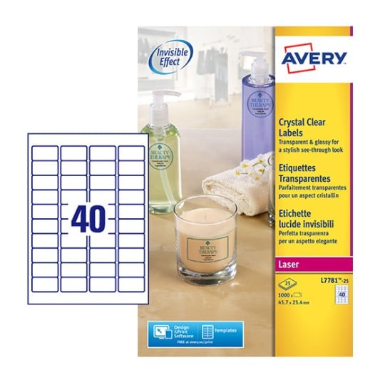 Crystal Clear labels L7781-25