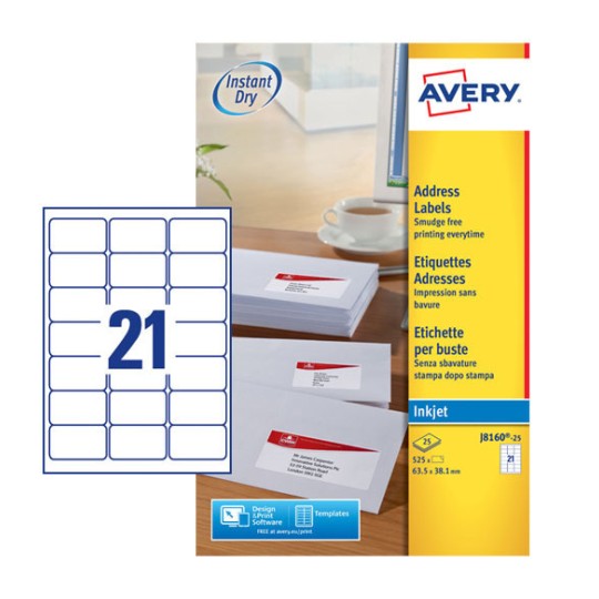 Address Labels J8160 25 Avery