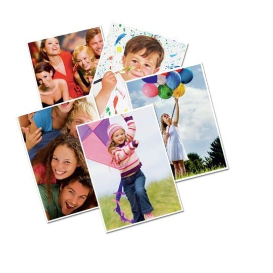 The image features a collage of various photos showcasing people in different joyful settings. It includes children playing, adults smiling, a girl with balloons, and artwork being created.