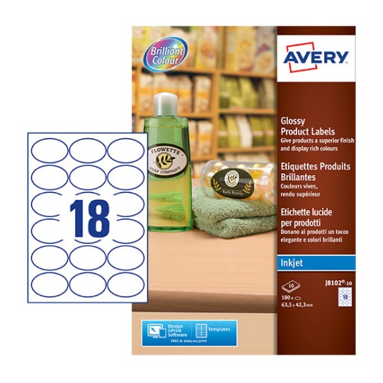 Oval Glossy labels J8102-10