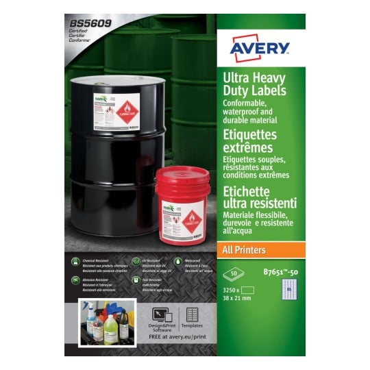 Ultra Resistant Labels B7651-50