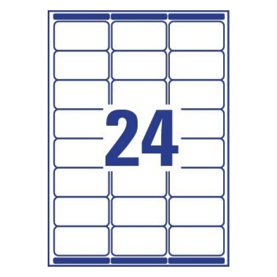 Avery code for 24 labels