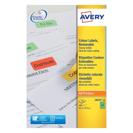 Coloured Labels L6033-20