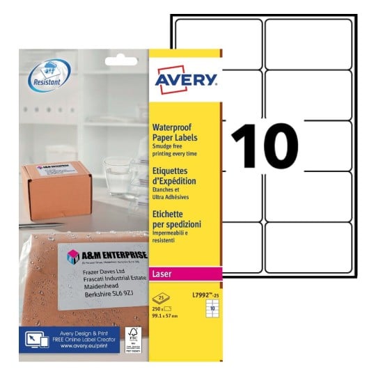 Parcel Labels L7992-25 Content: 250 Labels / 25 Sheet