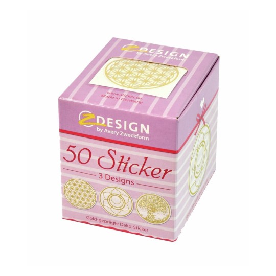 Round Gold Floral ZDesign Stickers 56817