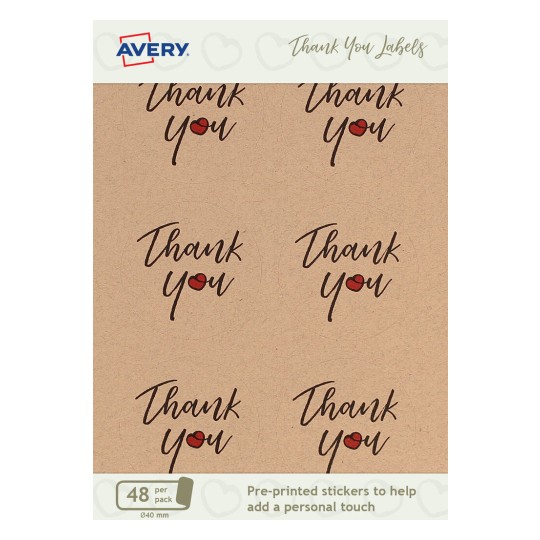 Thank You Round Kraft Stickers ATY01
