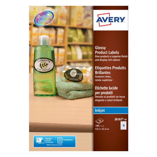 Oval Glossy labels J8102-10