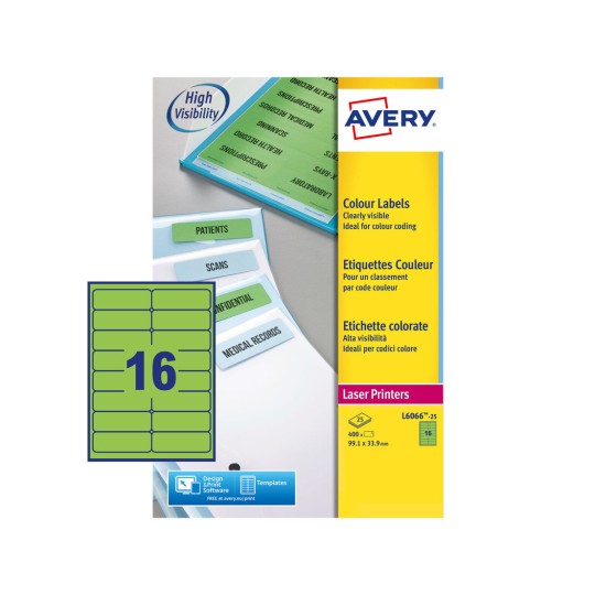 Coloured Labels L6066-25 Content: 400 Labels / 25 Labels