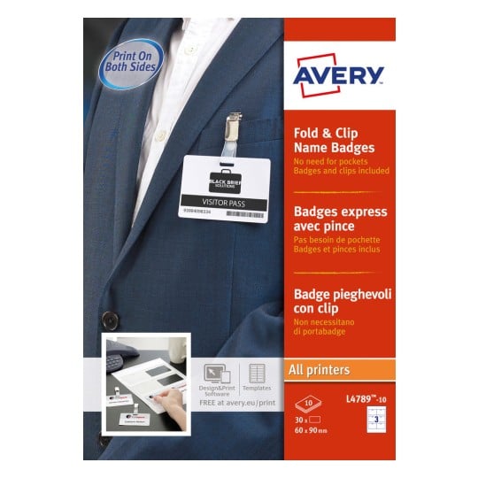 Fold & Clip Name Badges L4789-10