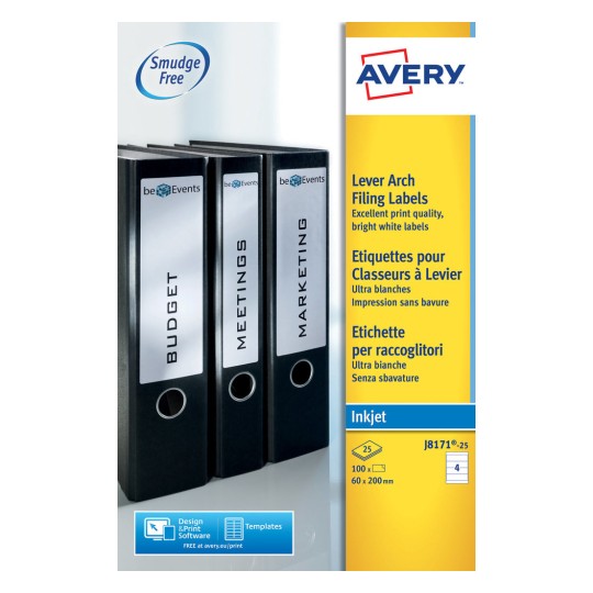 Filing Labels J8171-25