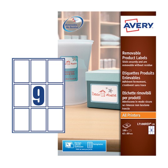 Rectangle Product Labels L7108REV-20