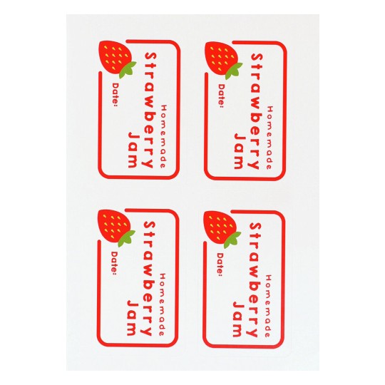 Strawberry Jam Jar Labels ASJL01 63.5 x 38.1 mm