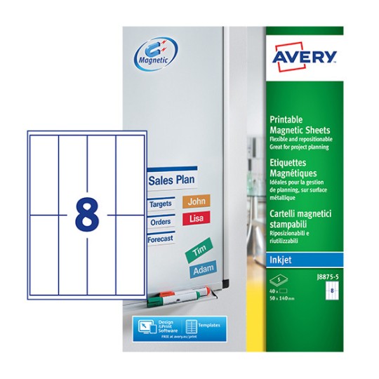 Magnetic Signs J8875-5 Content: 40 Labels / 5 Sheet