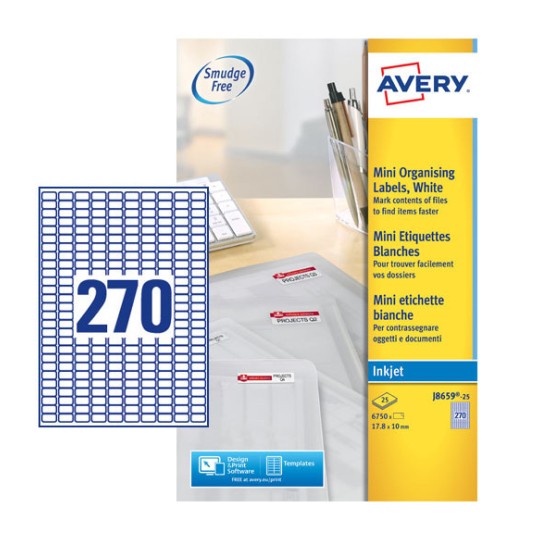 Mini Multipurpose Labels J8659-25 Content: 6750 Labels / 25 Sheet