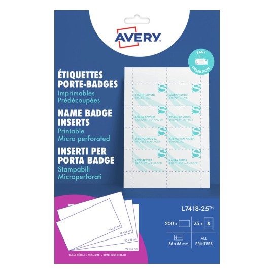 Name Badge Inserts L7418-25