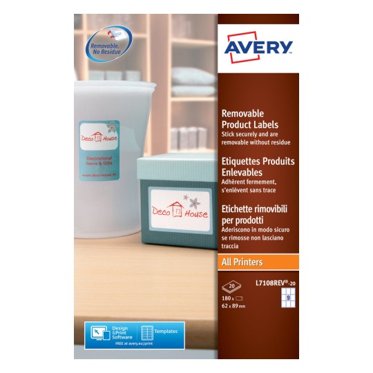 Rectangle Product Labels L7108REV-20