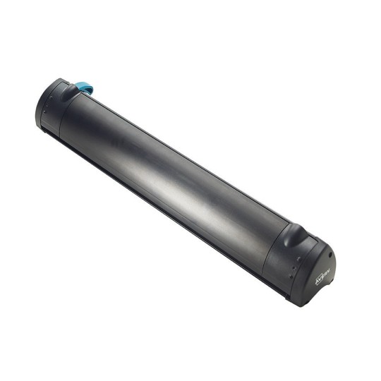 This is a black portable document scanner.