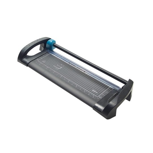 This is a flat paper cutting machine with a marking table and a cutting wire for precise cuts.