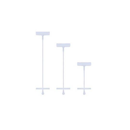 The image features three squeegees of varying heights arranged vertically. They all have long handles and a wide rubber blade, commonly used for cleaning surfaces or windows.