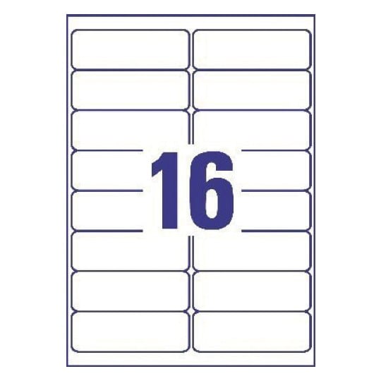 This is an image of a label with the number 16 in the middle and empty boxes around it.