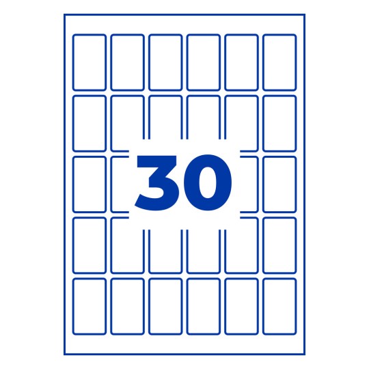 Large blue number 30 centered over a grid of rounded rectangular tiles