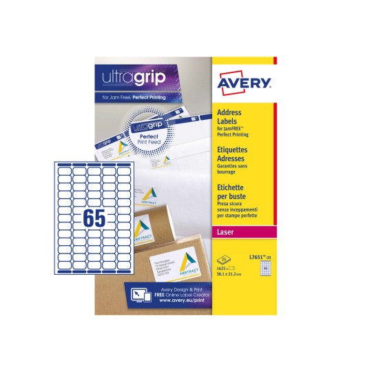 QuickPEEL™ Printable Mini Address Labels, 38.1 x 21.2 mm, Laser