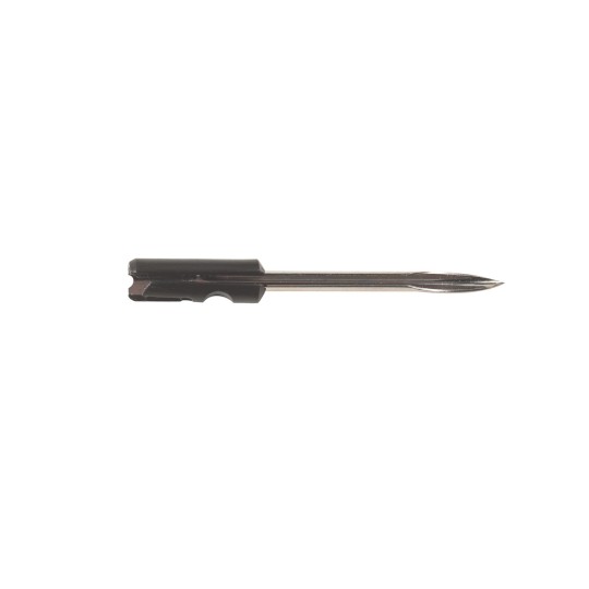 The image shows a metal needle or probe with a black handle, typically used for various applications such as sewing or medical procedures.