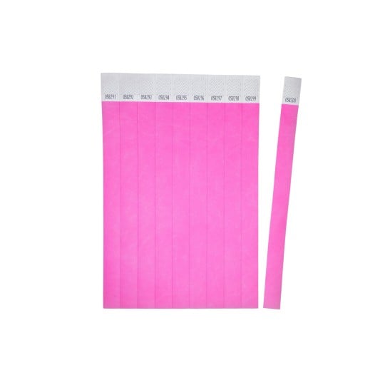 The image shows a set of pink paper strips, each labeled with a unique number, arranged in a row. One strip is separate from the others.